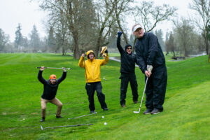 Golfers at the Rainfest event at Salem Golf Club